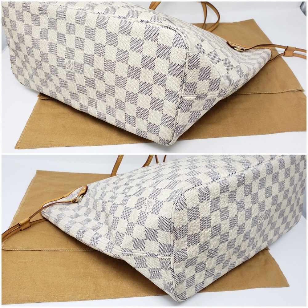 100% Auth Louis Vuitton Neverfull MM Damier Azur - Picture 5 of 8